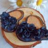 Aros Flor de Cora Negro - Imagen 3
