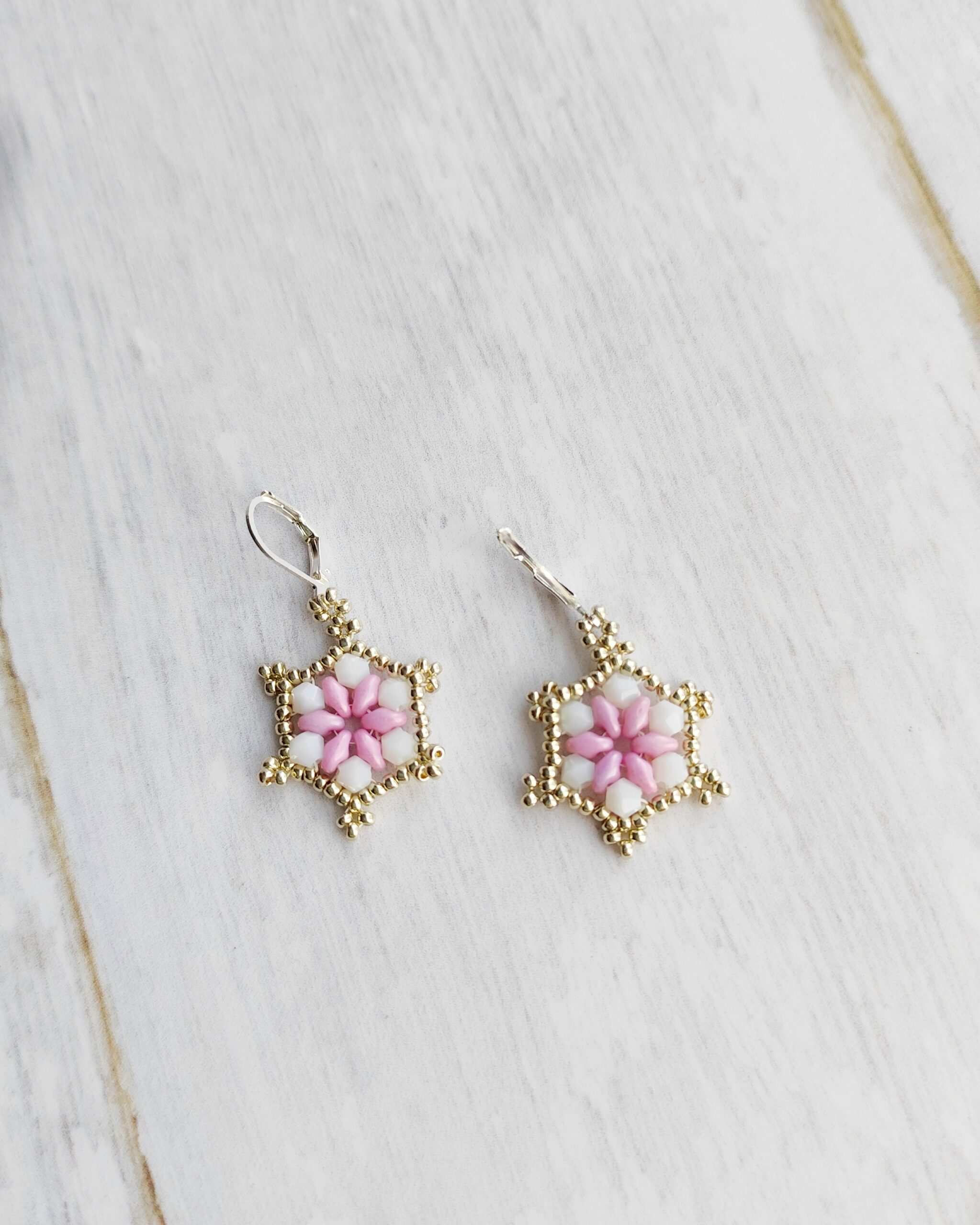 Aros Estrella Floral Rosa